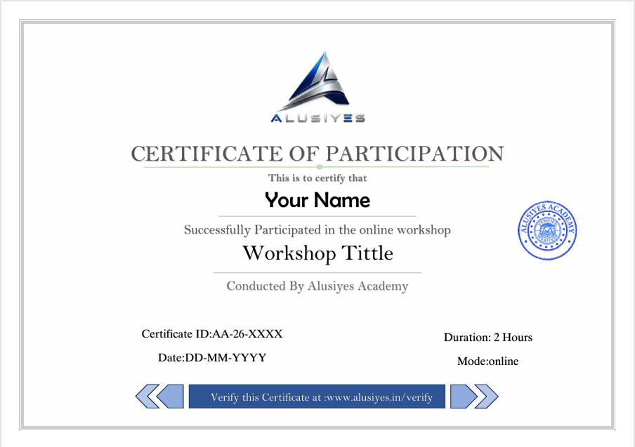 Alusiyes Academy Certificate